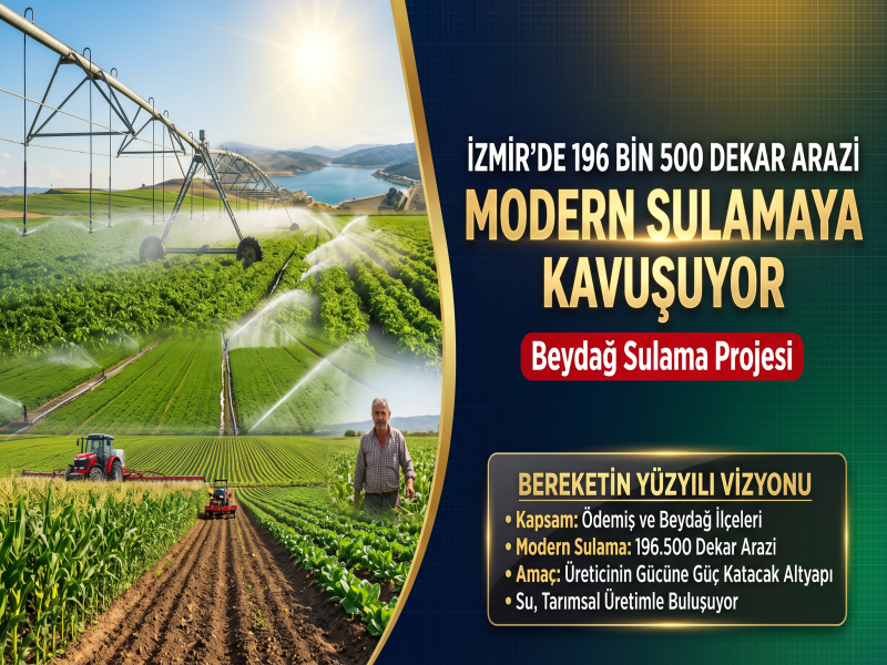 İzmir’de 196 bin 500 dekar arazi modern sulamaya kavuşacak