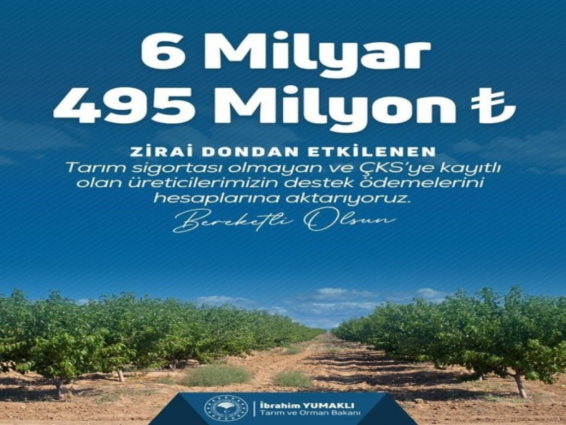 Bakan Yumaklı'dan Üreticilere Toplamda 26 Milyar Lira Destek Müjdesi!